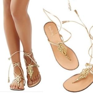 Lilly Pulitzer Pier gladiator lace up sandals 10